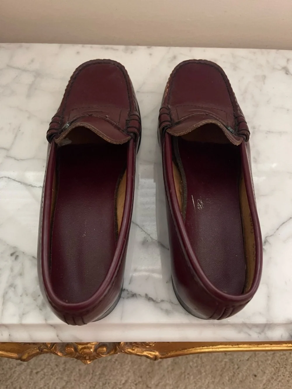 Vintage Women’s Burgundy Leather Penny Loafers Size 5.5 - Picture 7 of 12